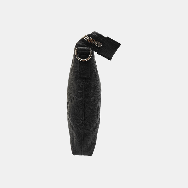 Monogram Leather Shoulder Bag Black