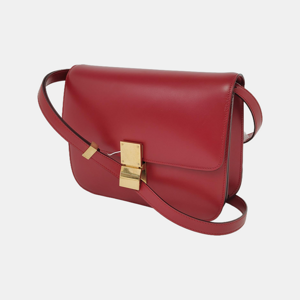 Authenticated pre-owned  CLASSIC BOX Medium Calfskin Red - Shoulder Bag at Looply