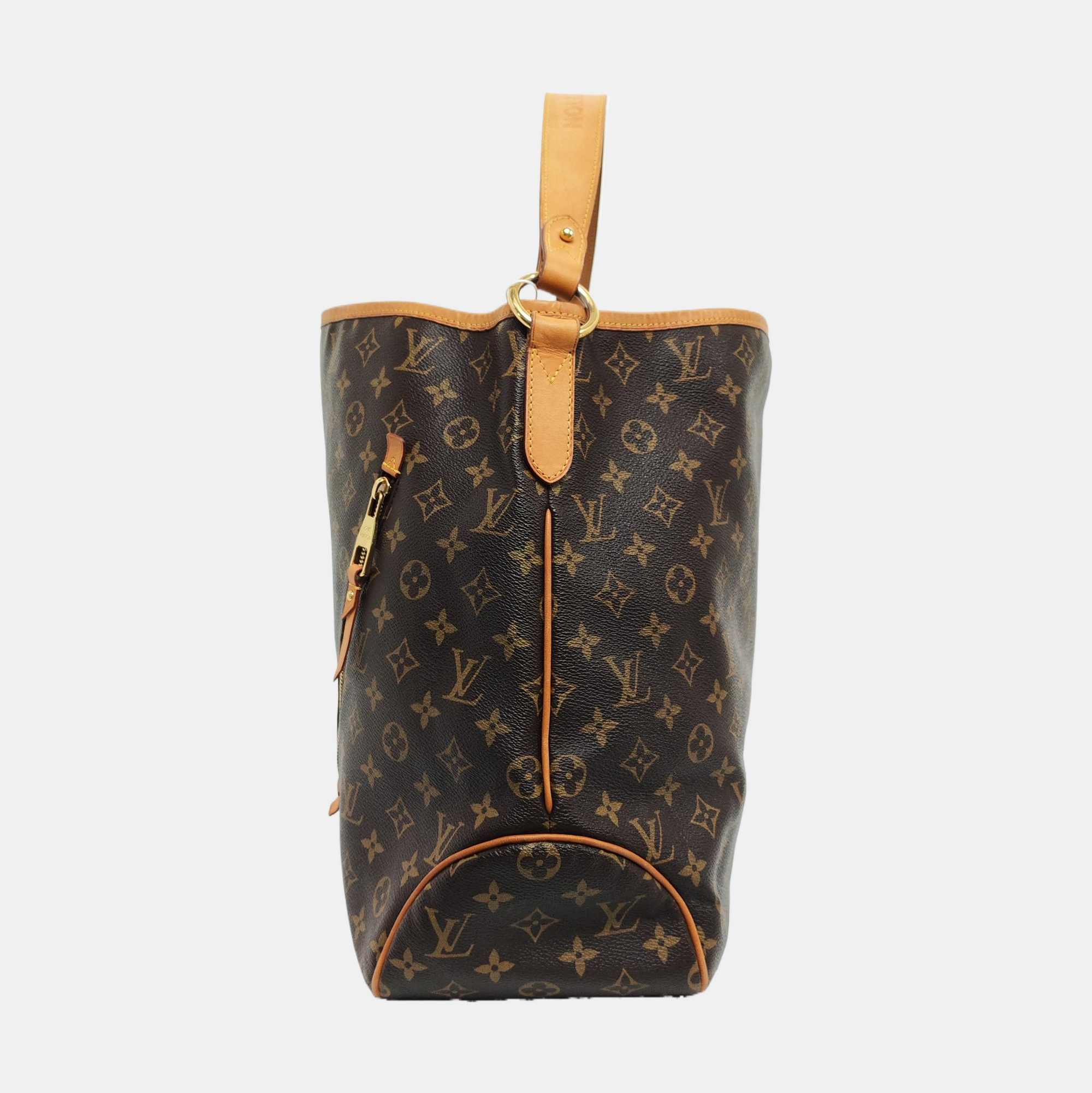 Monogram Coated Canvas Tote Bag Brown