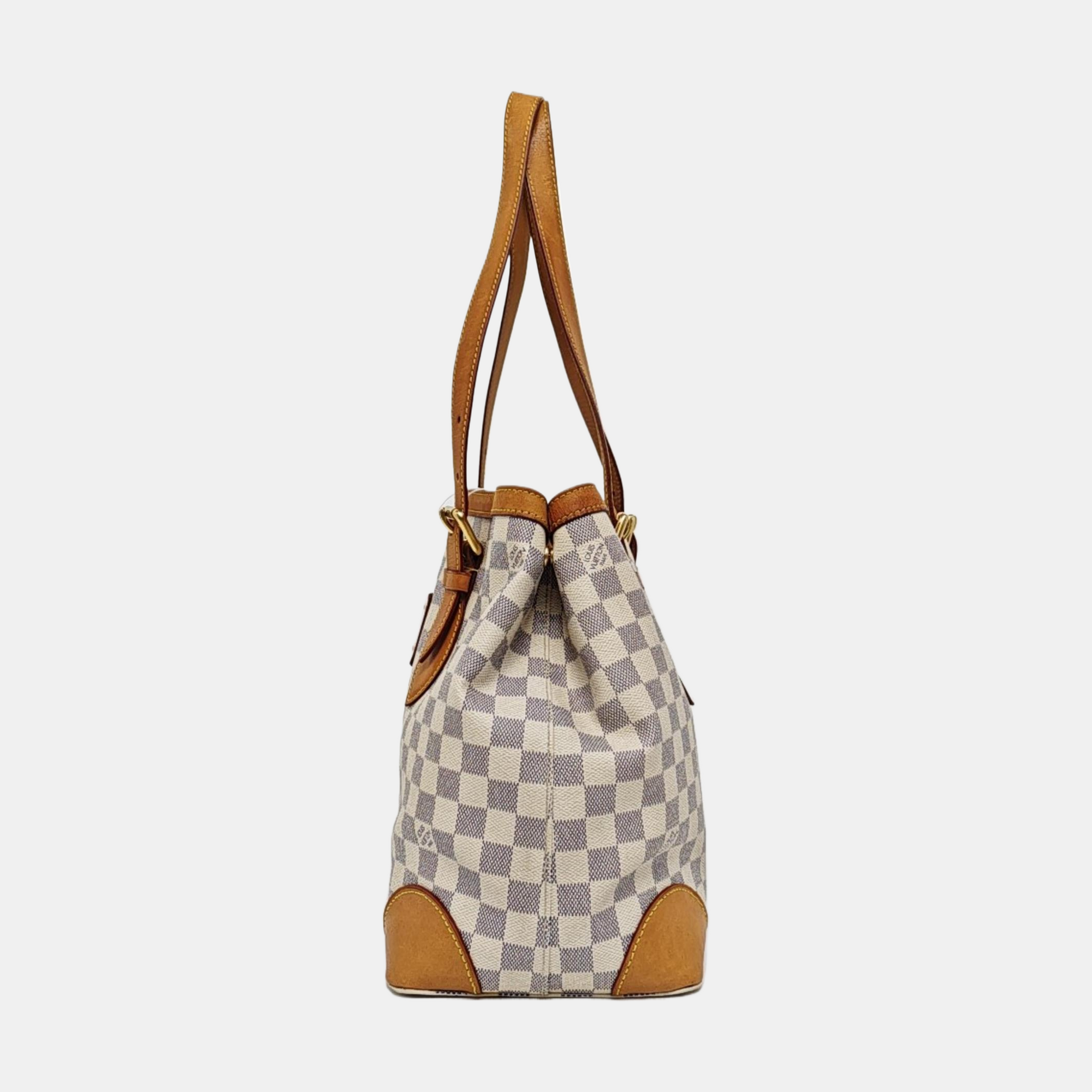 HAMPSTEAD MM Damier Azur Coated Canvas White