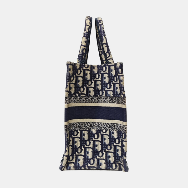 Book Tote Small Oblique Canvas Blue
