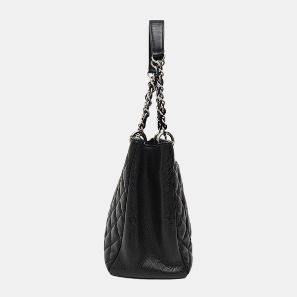 CHANEL GST Large Quilted Grained Calfskin Black