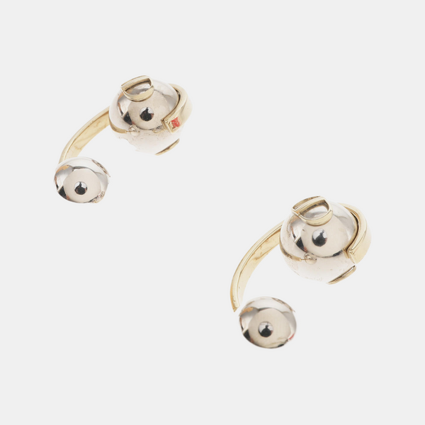 Dior Tribales Metal Silver Stud Earrings
