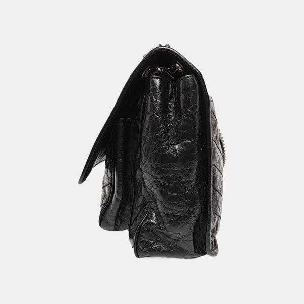 NIKI Large Chevron Calfskin Black