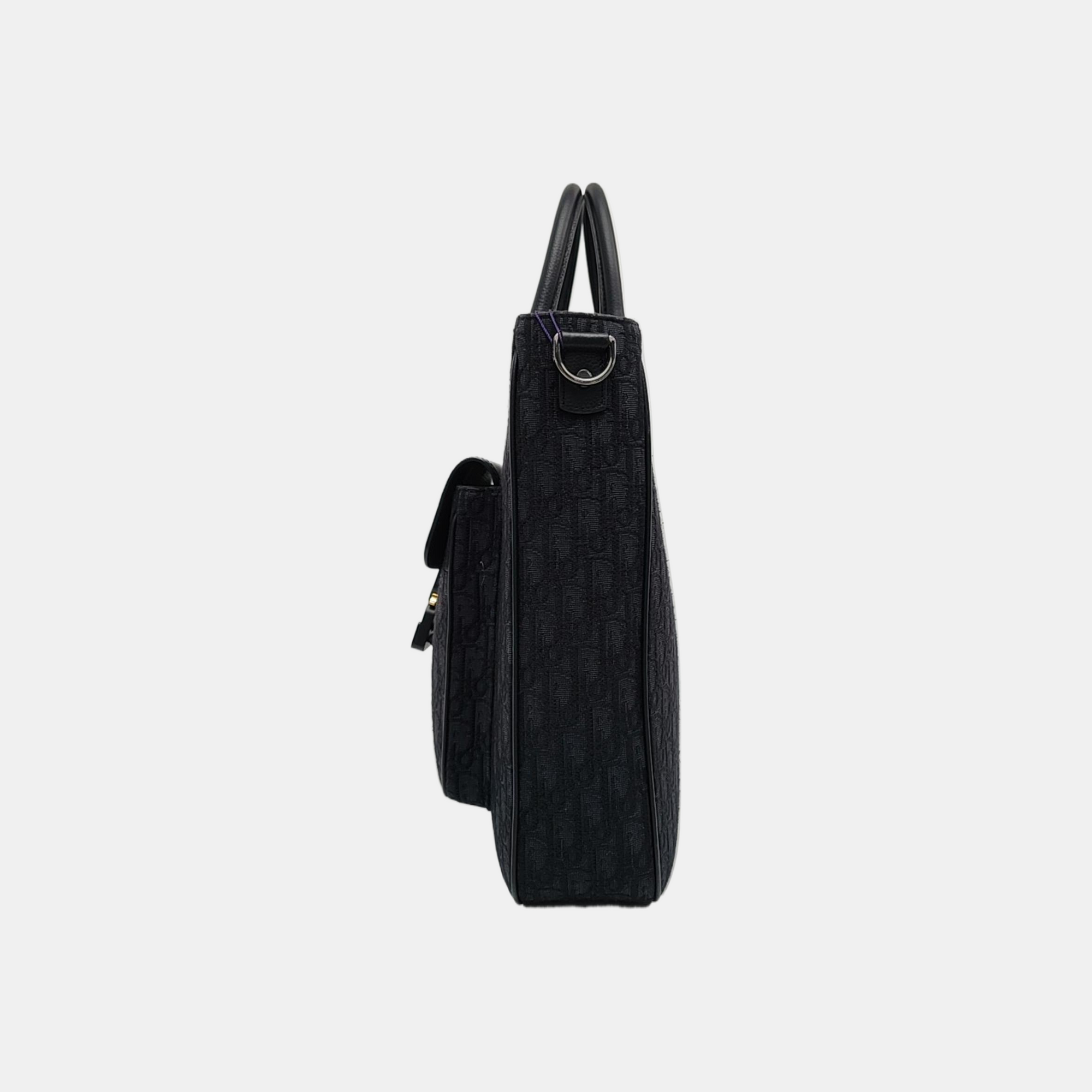Authenticated pre-owned  Saddle Monogram Canvas Black - Tote Bag at Looply