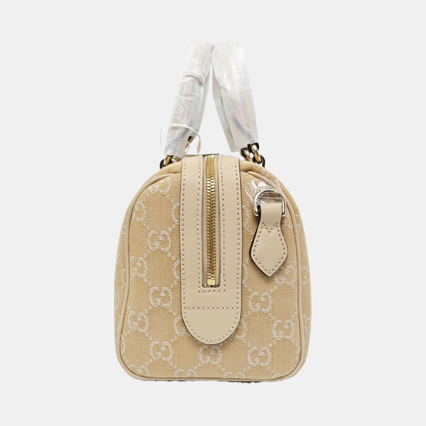 Ophidia Small Monogram Denim Beige