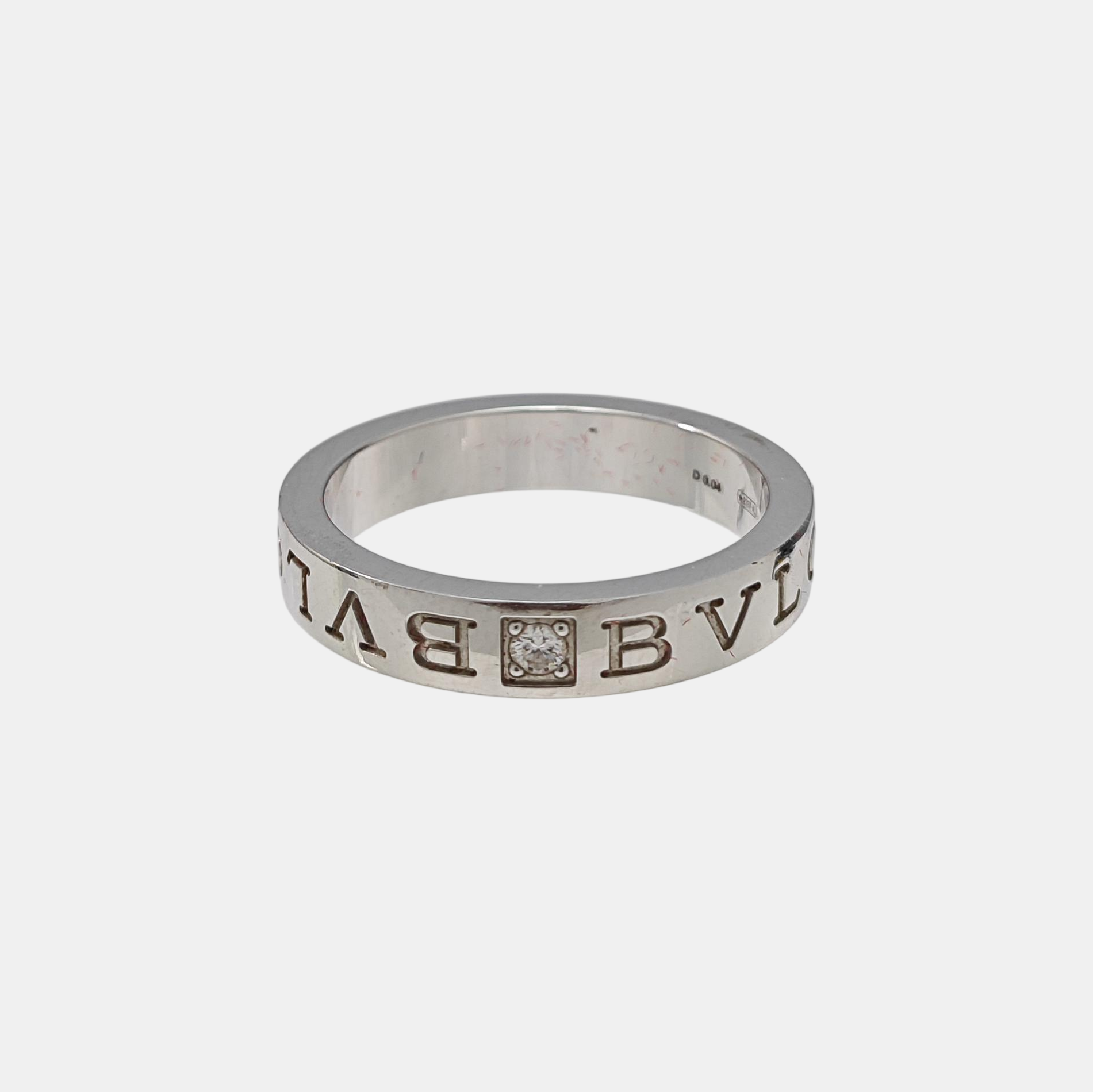 B.ZERO1 18k White Gold Silver Ring EU 57