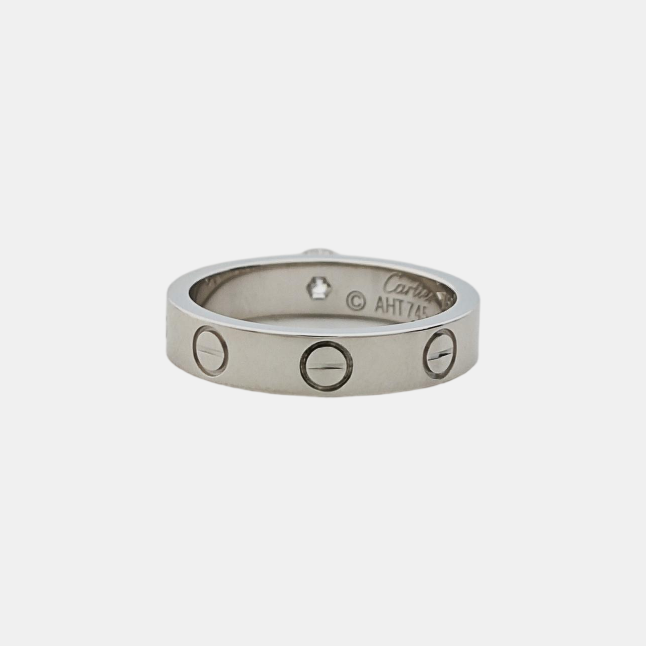 LOVE 18k White Gold Silver Ring EU 49