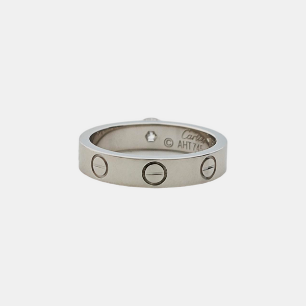 LOVE 18k White Gold Silver Ring EU 49