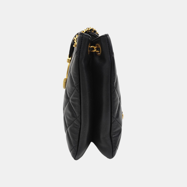 Quilted Lambskin Shoulder Bag Black