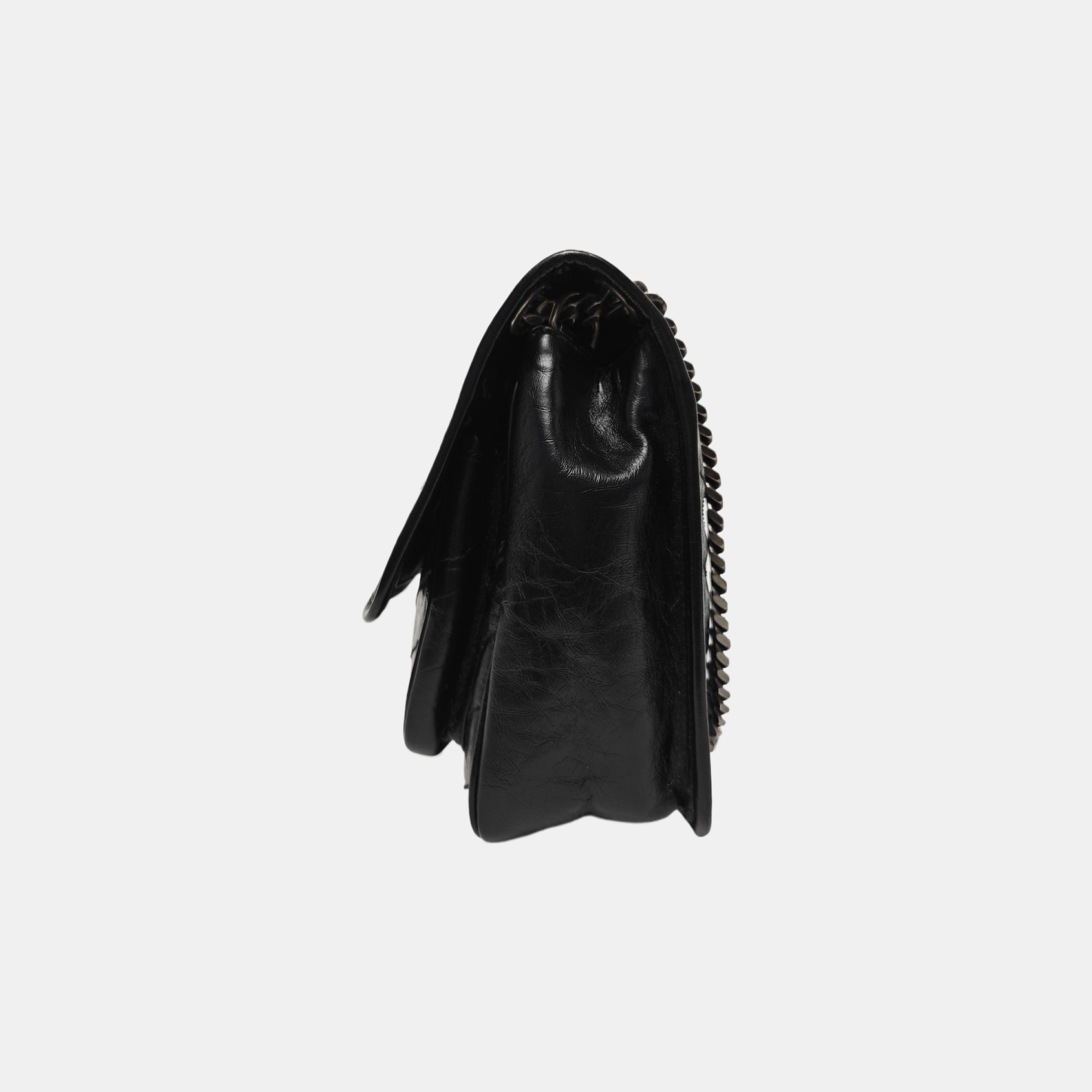 NIKI Medium Chevron Calfskin Black