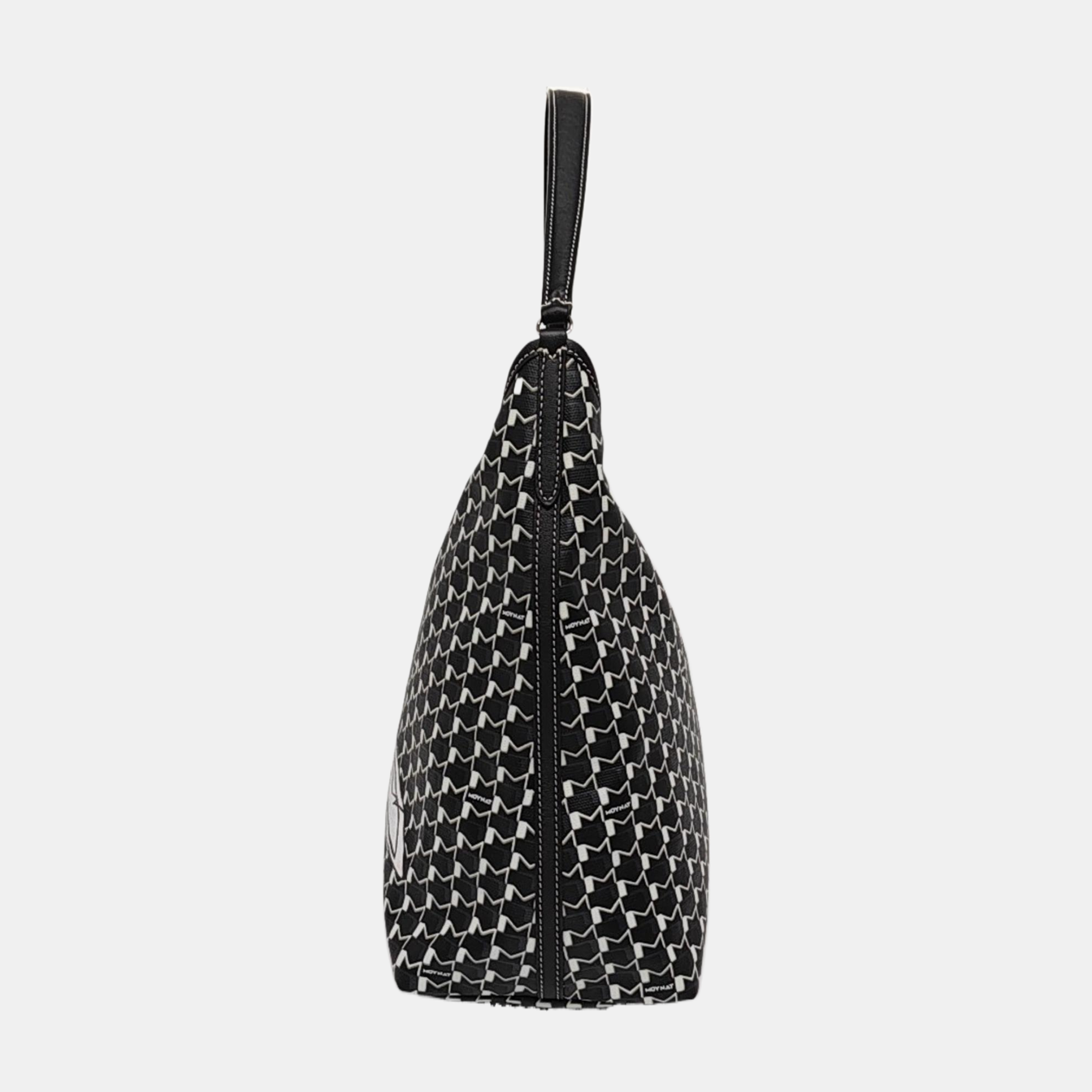 Coated Canvas Shoulder Bag Black