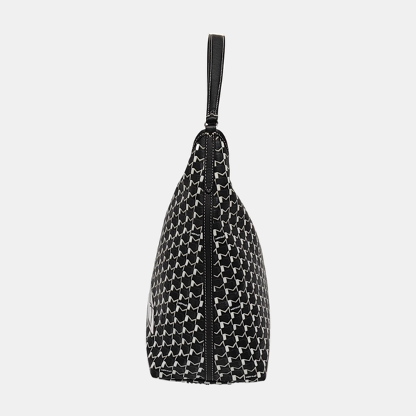 Coated Canvas Shoulder Bag Black