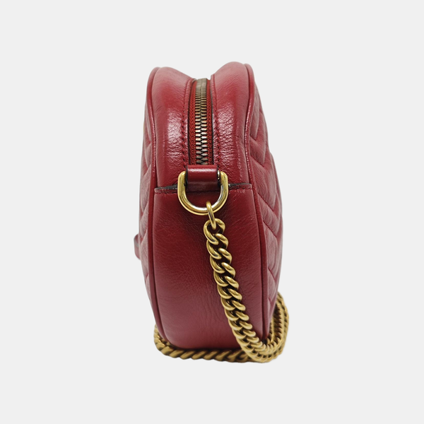 GG Marmont Mini Quilted Calfskin Red