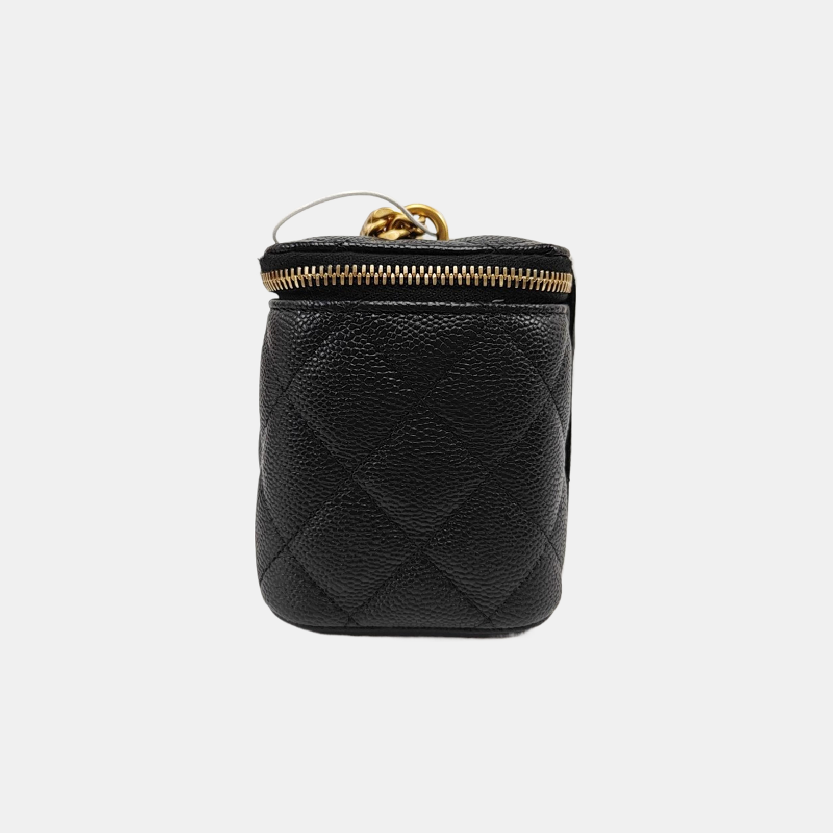 VANITY CASE Small Quilted Grained Calfskin Black