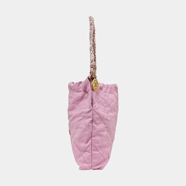 Authenticated pre-owned  CHANEL 22 Small Quilted Calfskin Pink - Tote Bag at Looply