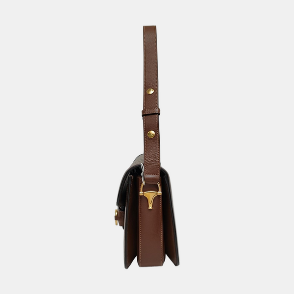 Horsebit 1955 Medium Monogram Coated Canvas Beige