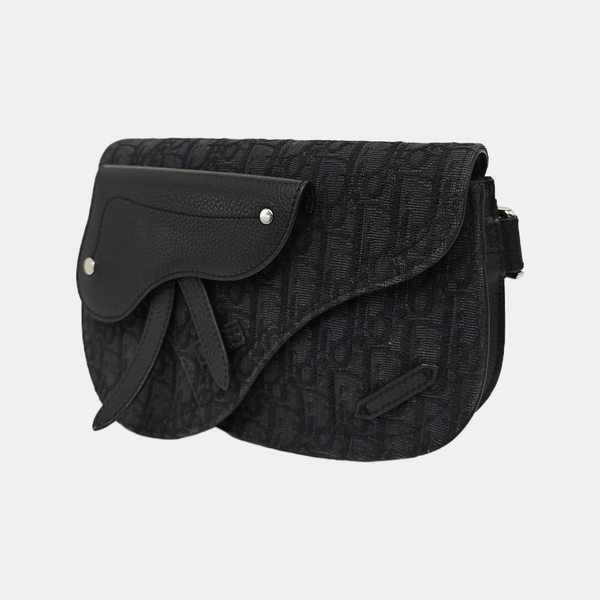 Saddle Small Oblique Canvas Black