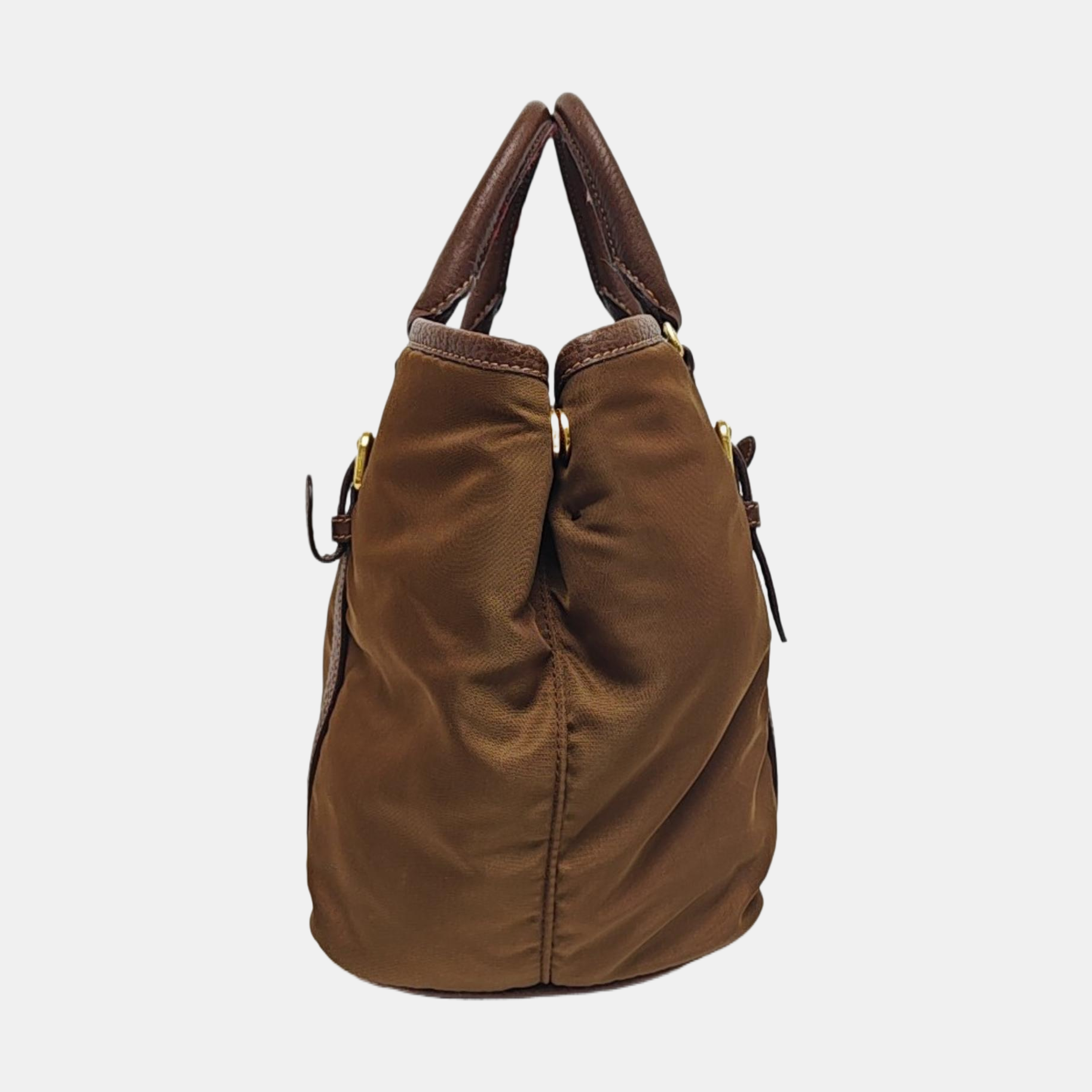 Nylon Tote Bag Brown