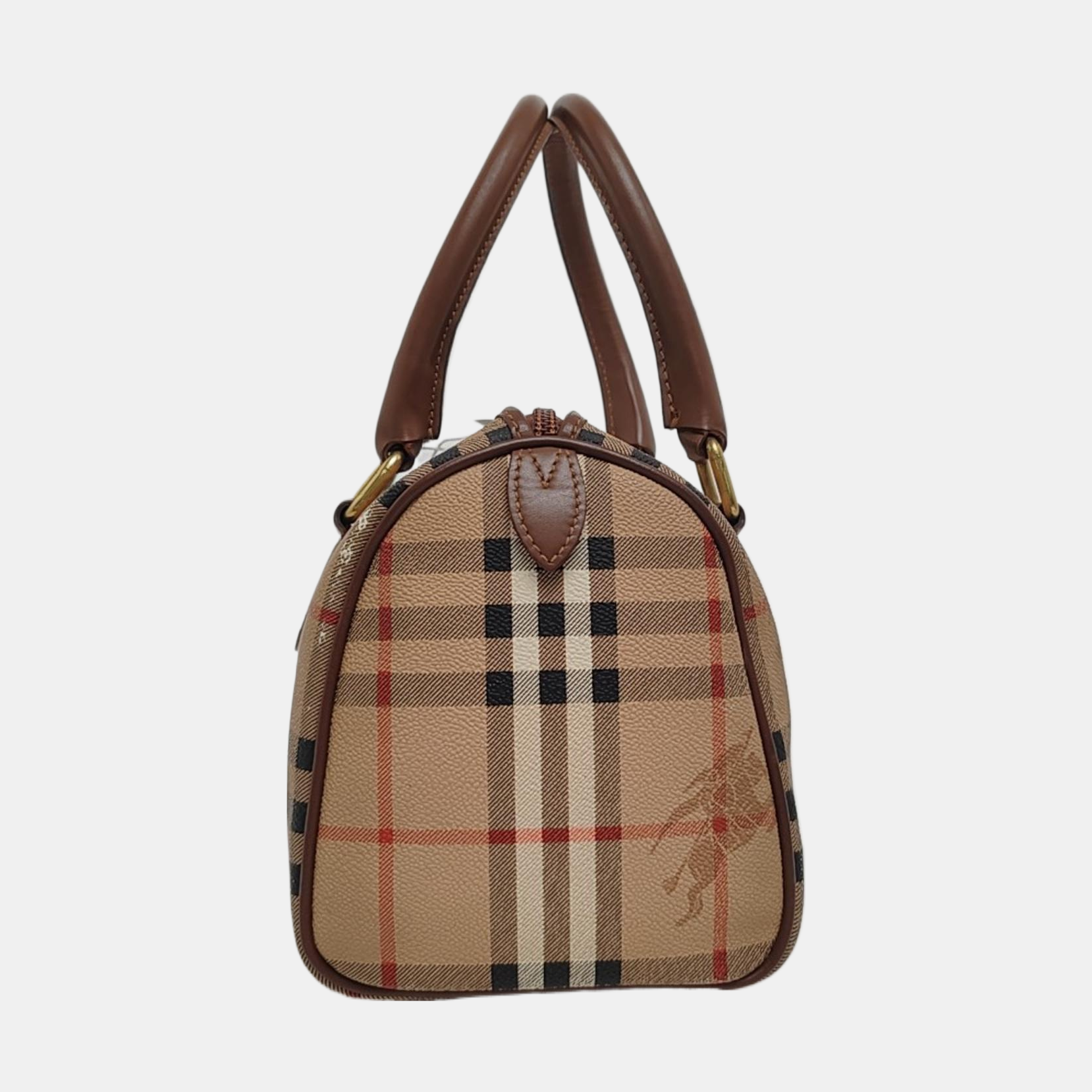 Coated Canvas Top Handle Bag Beige