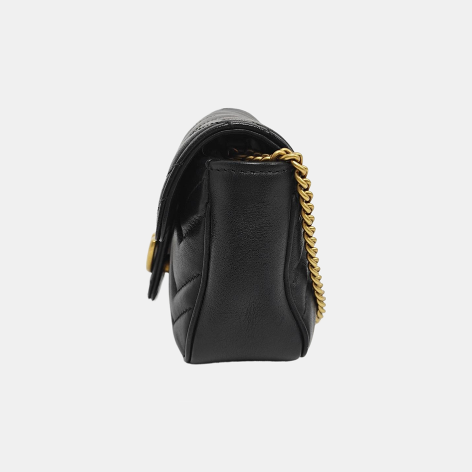 GG Marmont Mini Quilted Calfskin Black