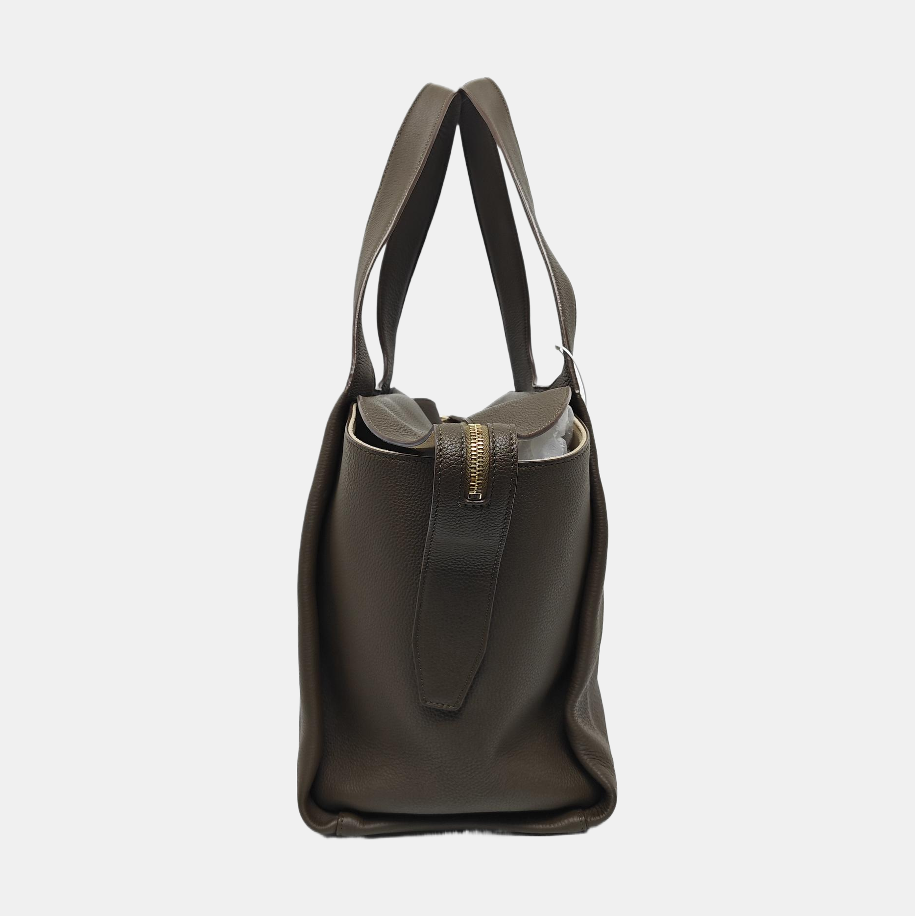 Calfskin Top Handle Bag Gray