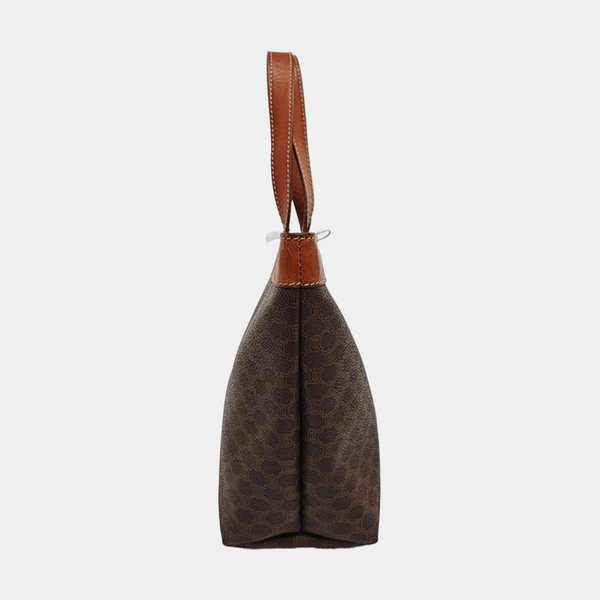 Coated Canvas Top Handle Bag Brown
