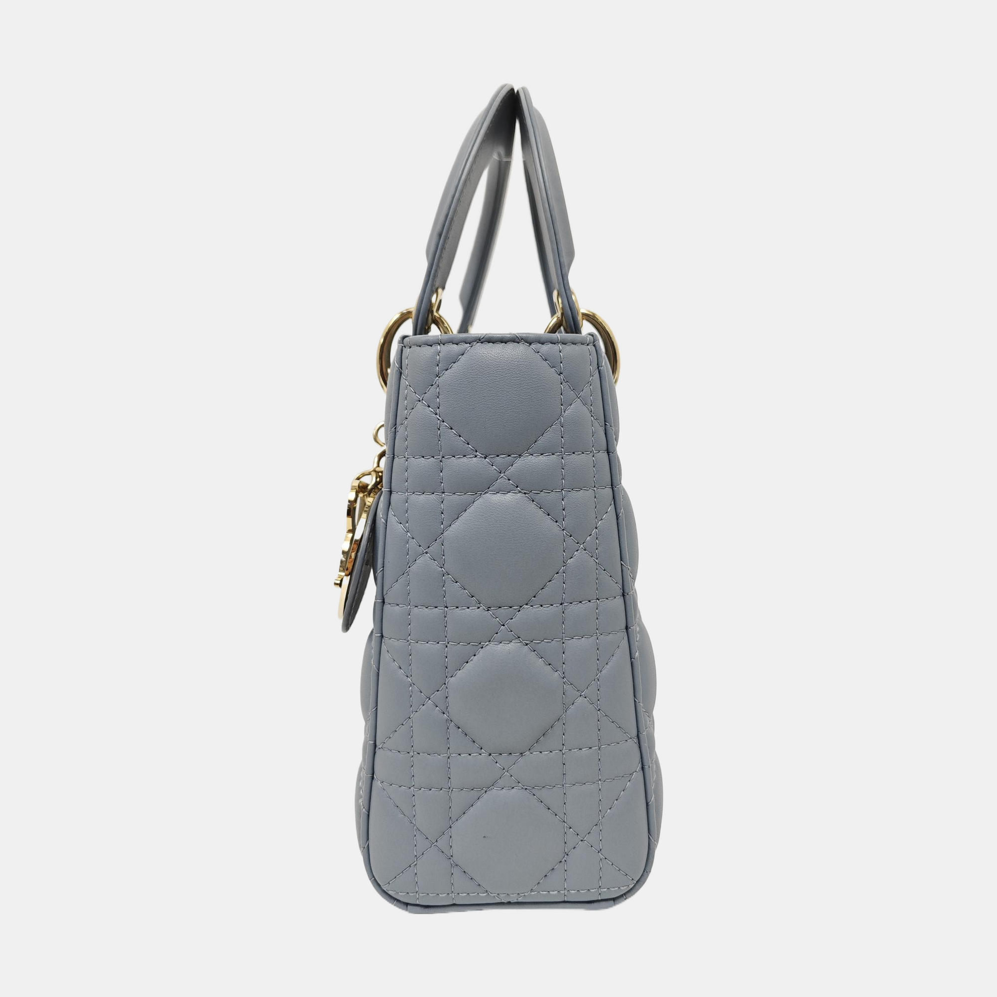 Lady Dior Small Cannage Lambskin Blue