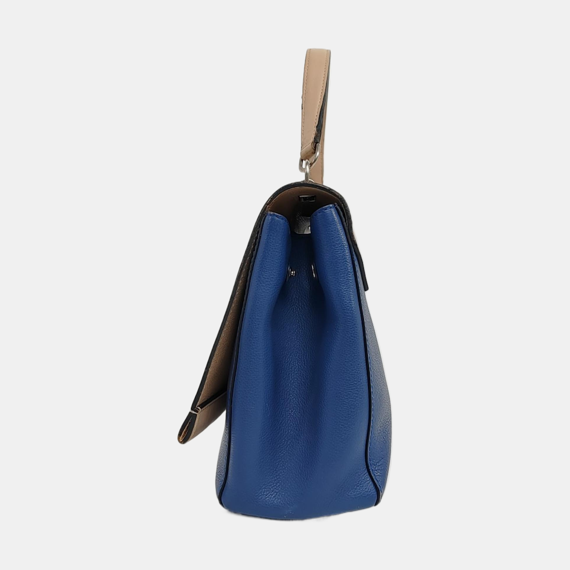 Authenticated pre-owned  LOCKME Calfskin Blue - Shoulder Bag at Looply