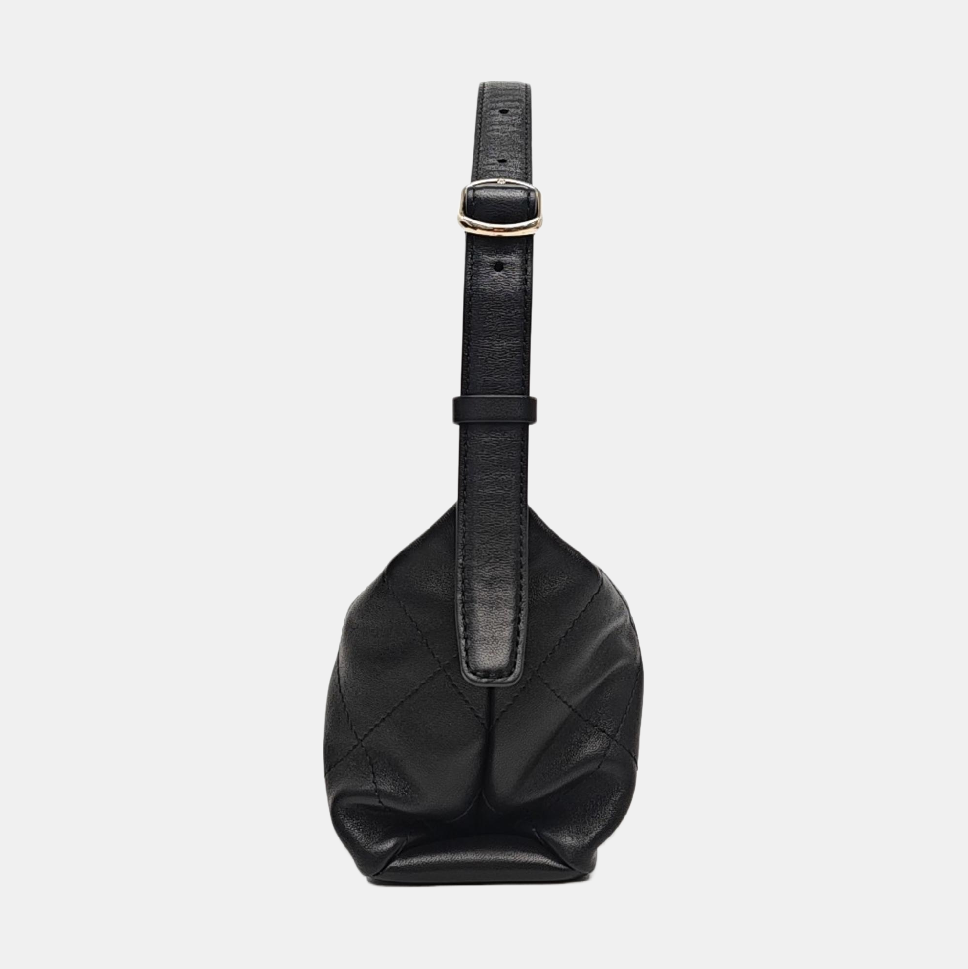 Quilted Lambskin Top Handle Bag Black