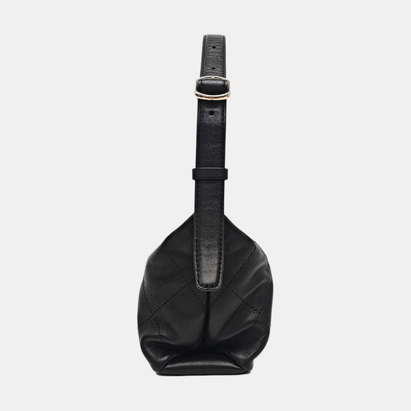Quilted Lambskin Top Handle Bag Black