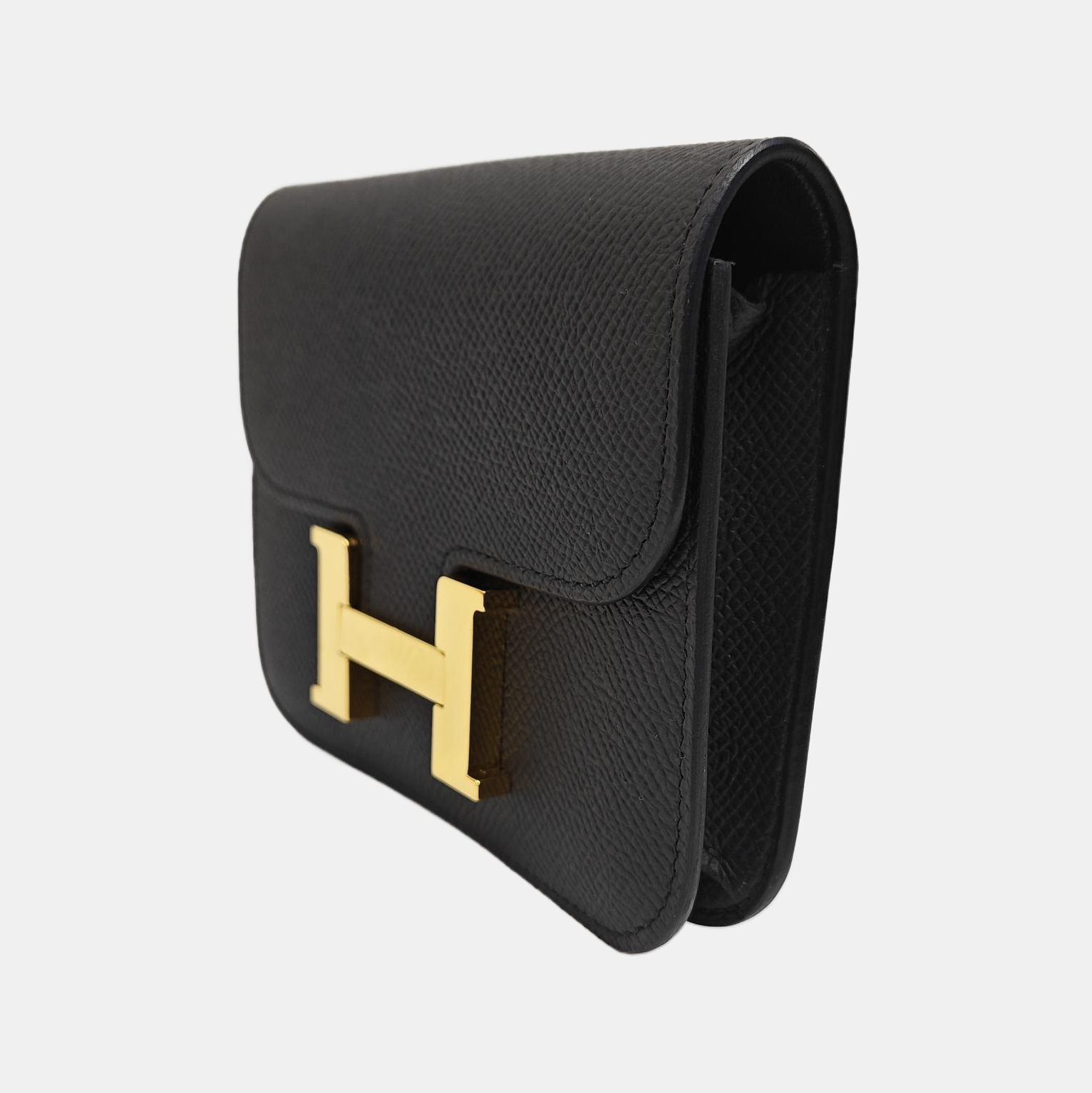Constance Slim Epsom Black Wallet