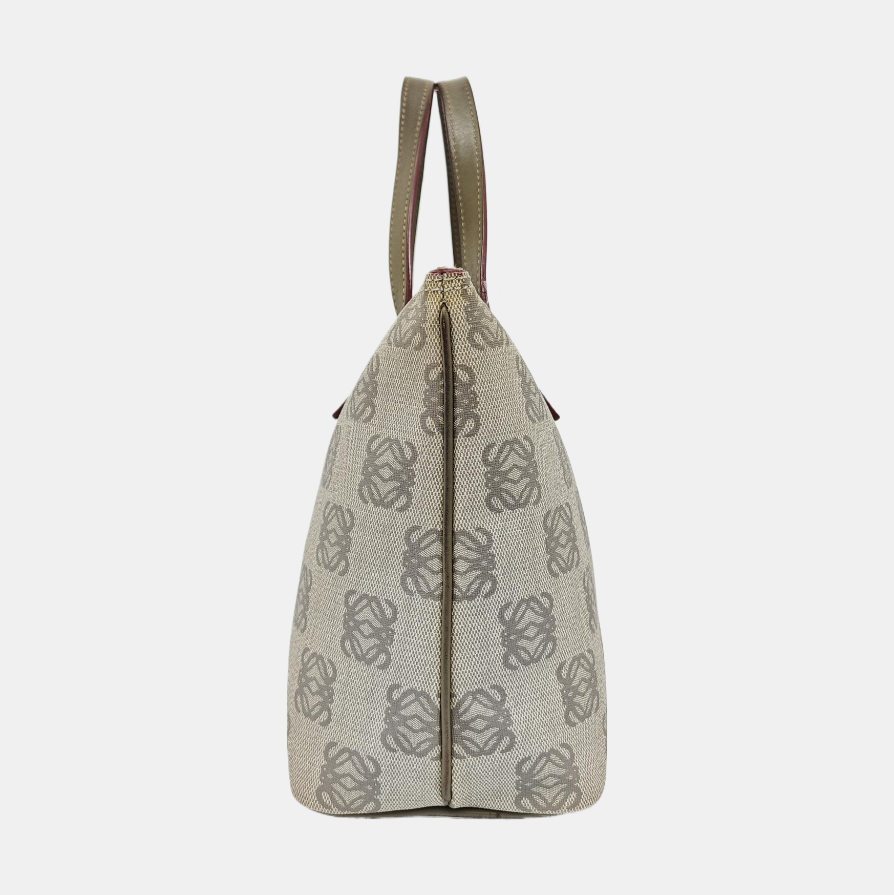 Coated Canvas Top Handle Bag Gray
