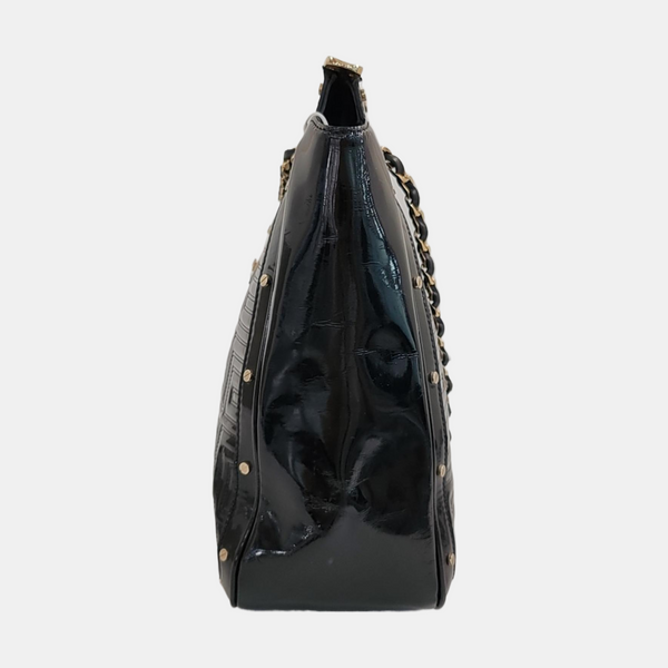 Patent Leather Shoulder Bag Black