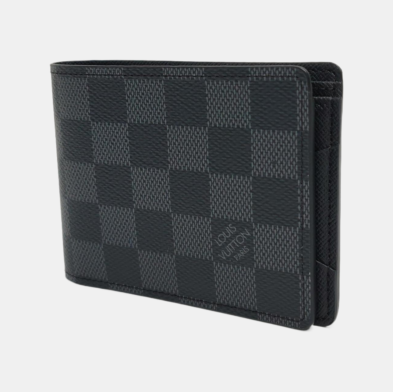 SLENDER Damier Graphite Coated Canvas Gray Wallet