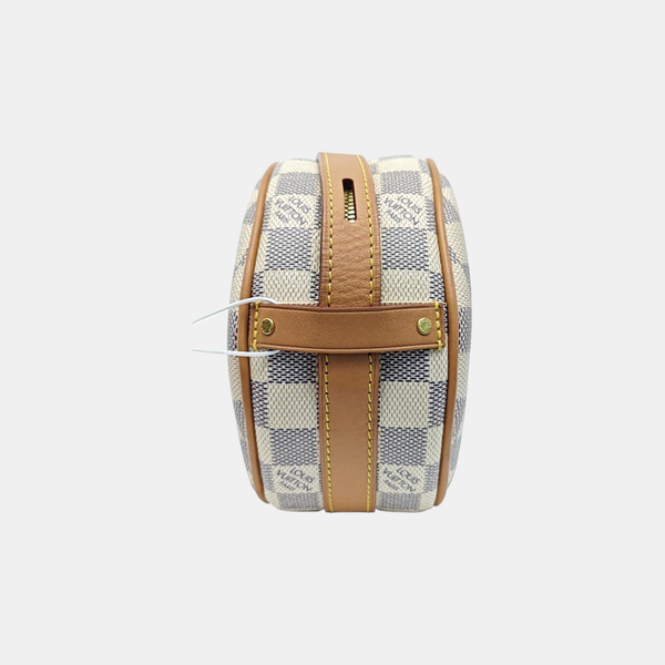 BOITE CHAPEAU PM Damier Azur Coated Canvas White