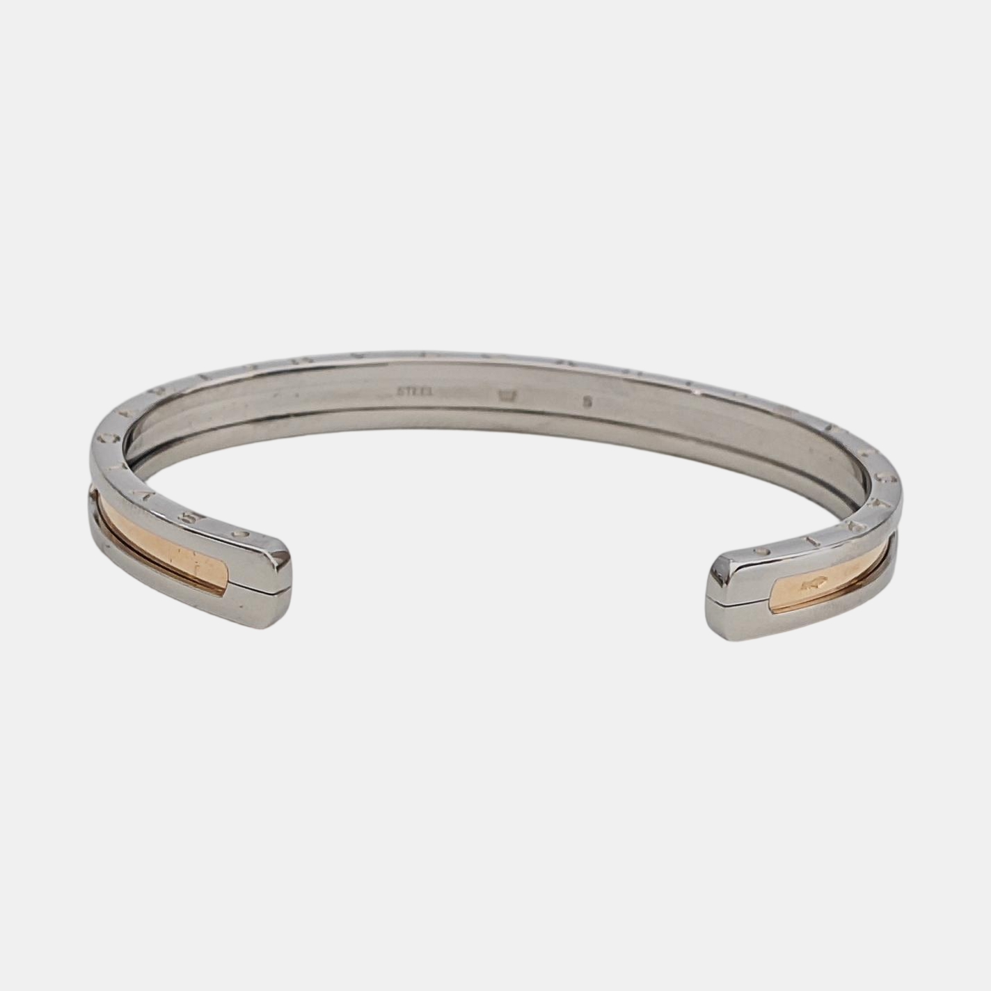 B.ZERO1 18k Rose Gold Silver Bangle