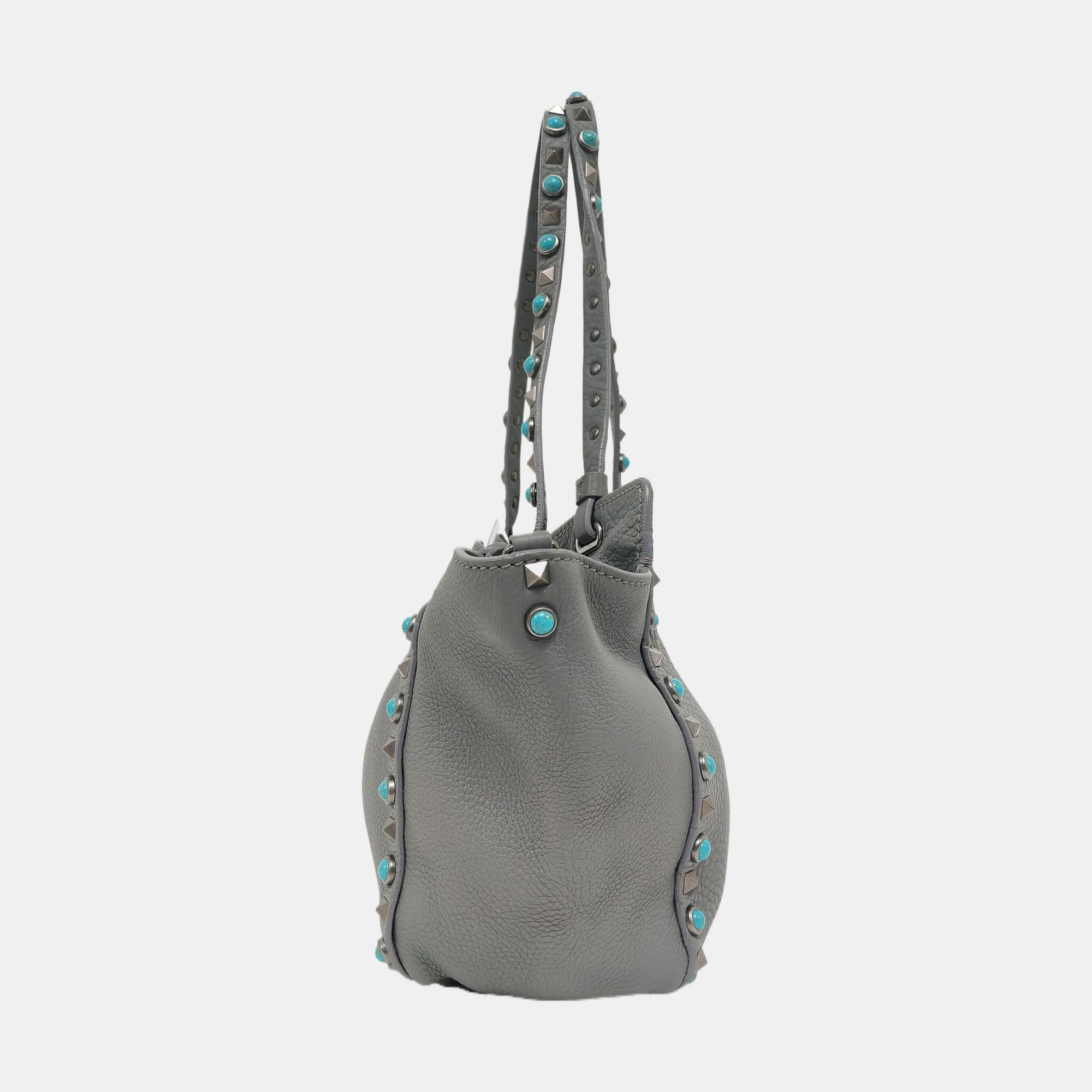 Rockstud Calfskin Blue