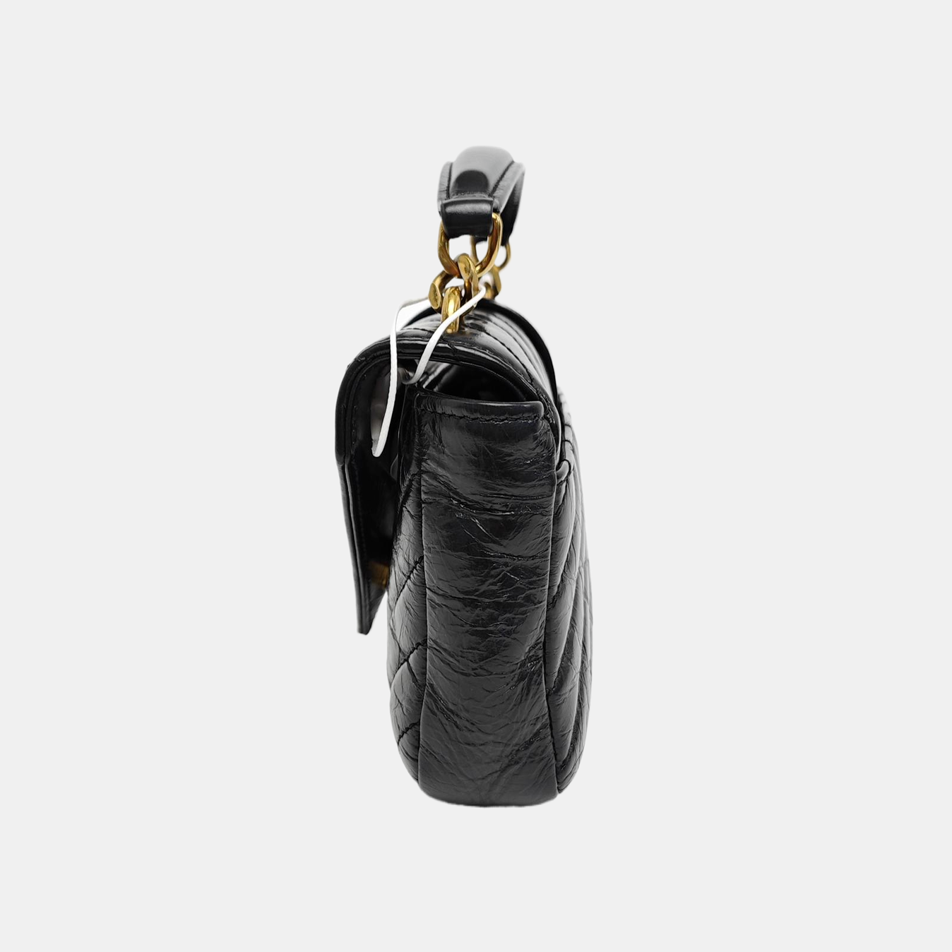 ENVELOPE Small Chevron Calfskin Black