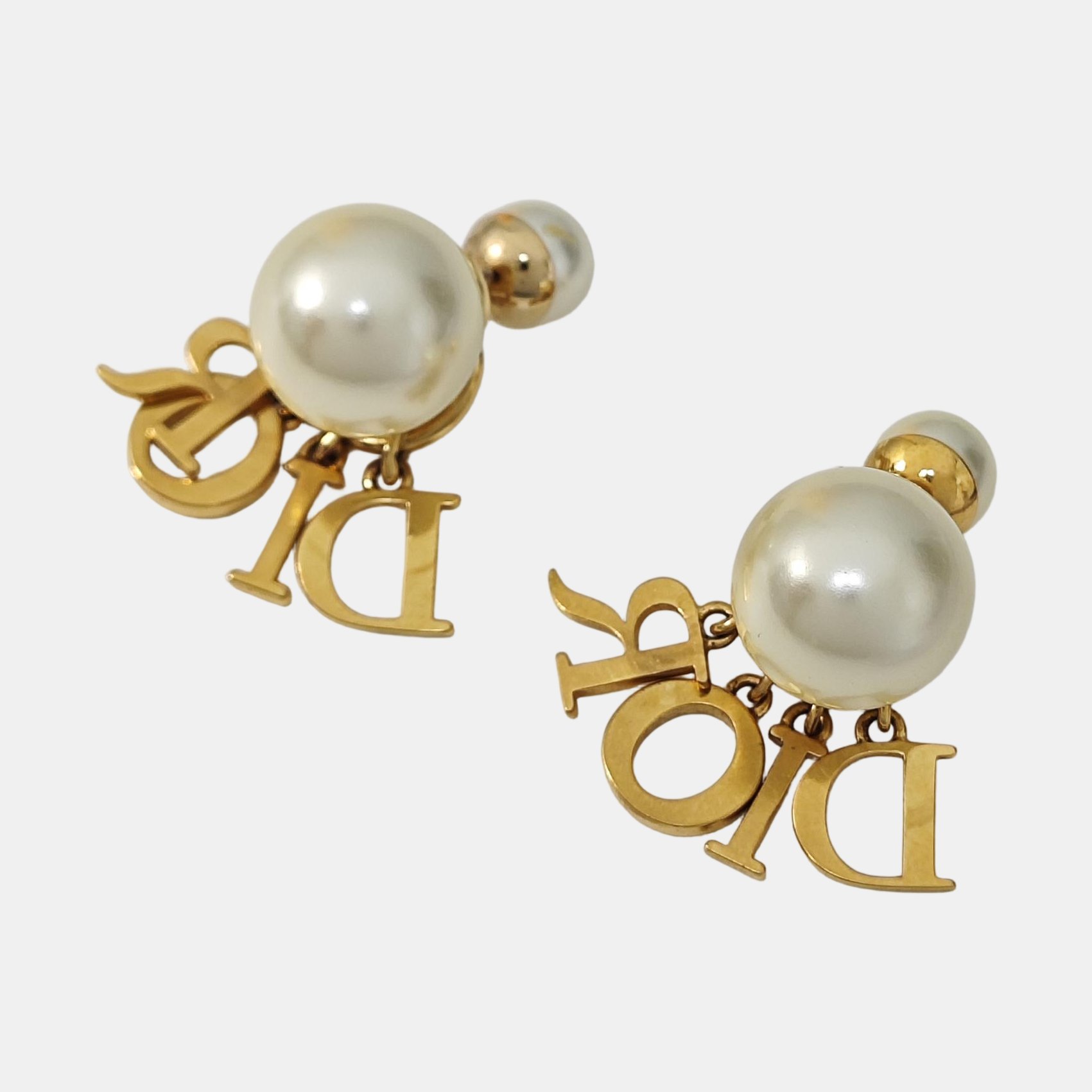 Dior Tribales Metal Gold Stud Earrings