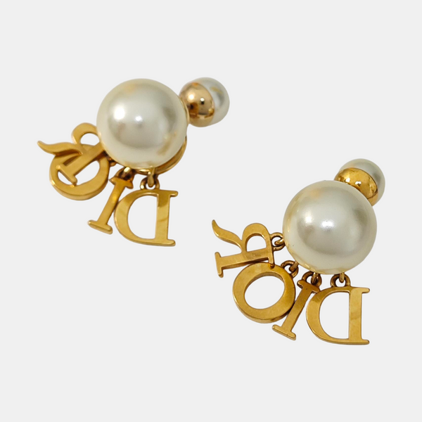 Dior Tribales Metal Gold Stud Earrings