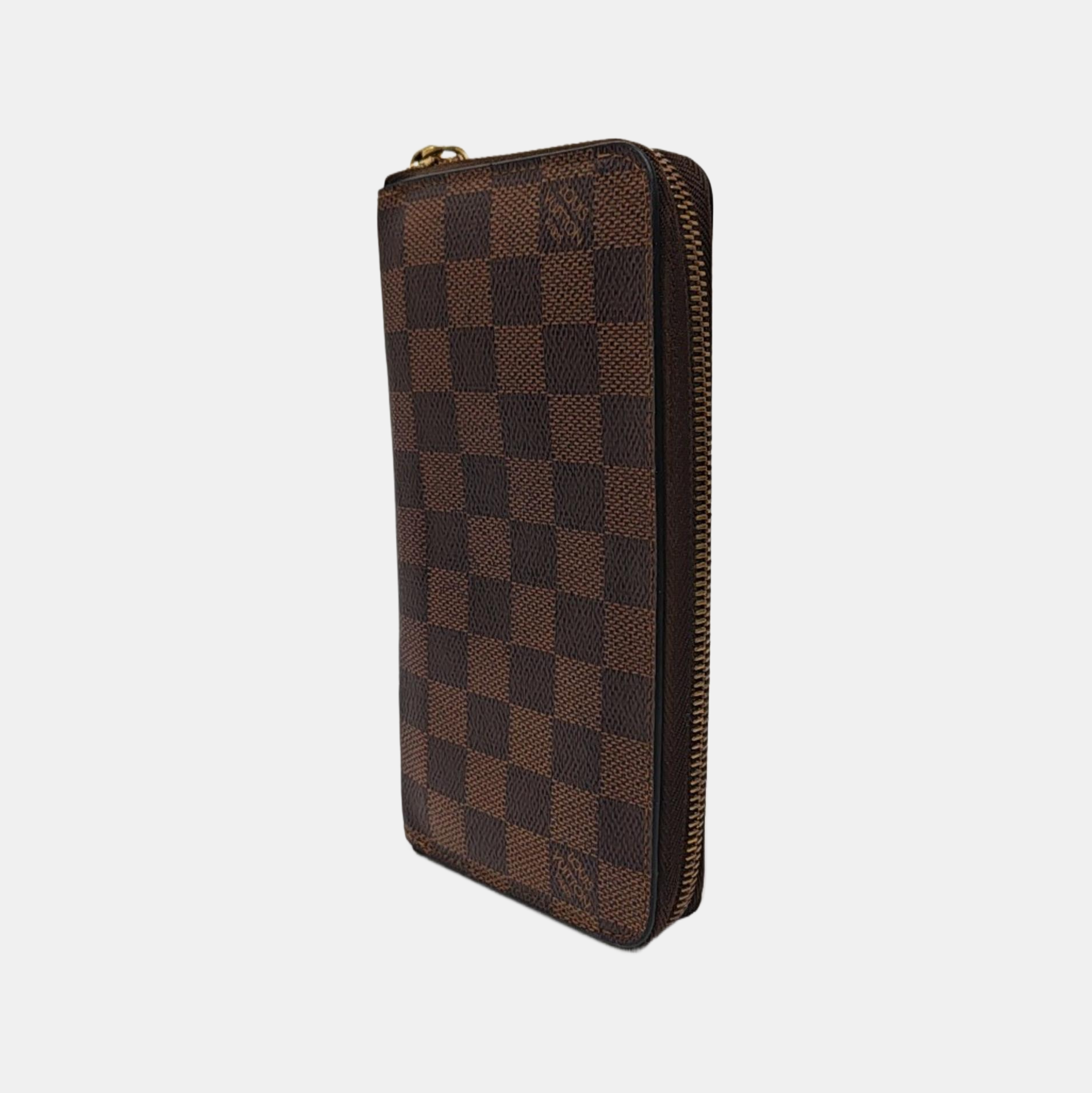 ZIPPY Damier Ebene Coated Canvas Brown Wallet