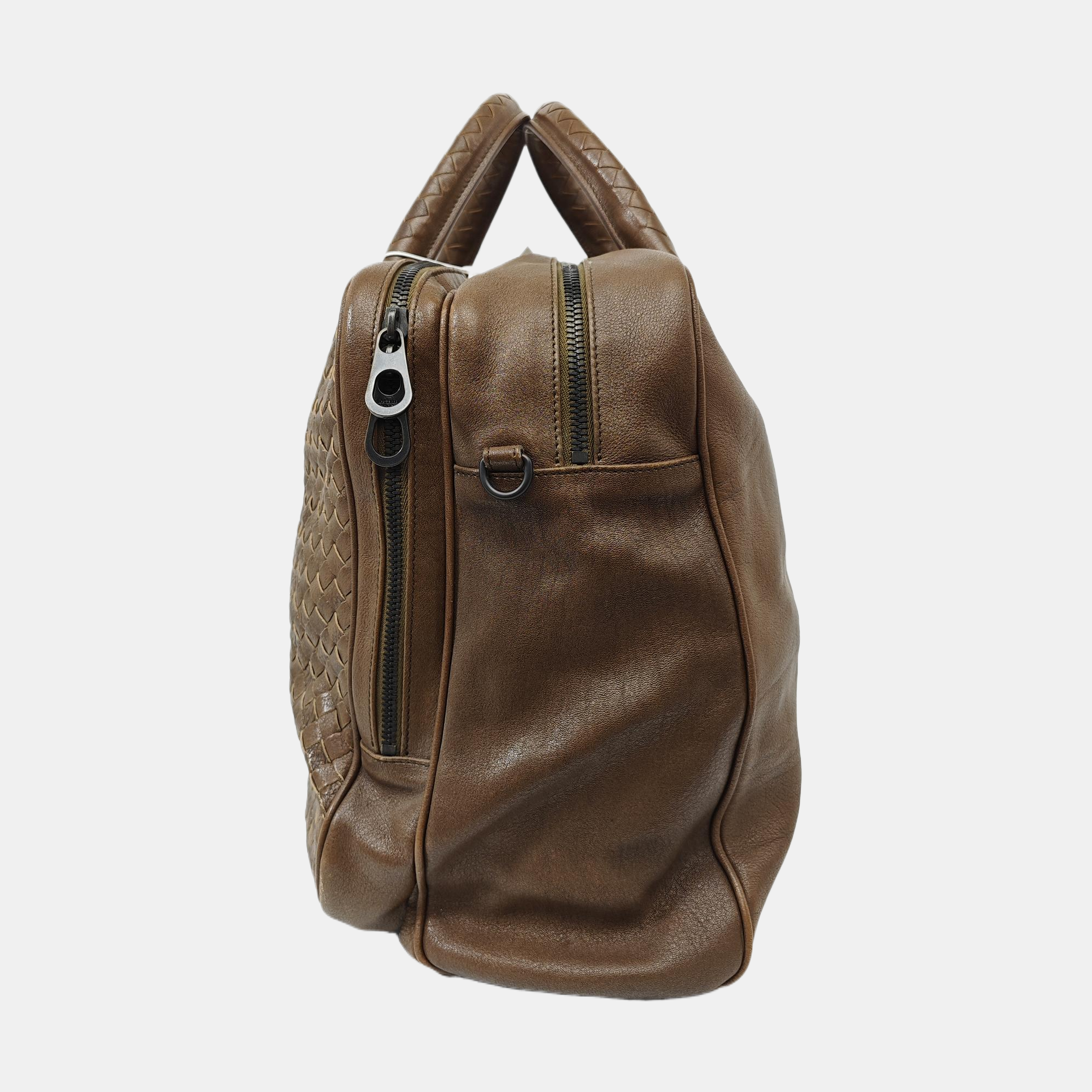 Leather Top Handle Bag Brown