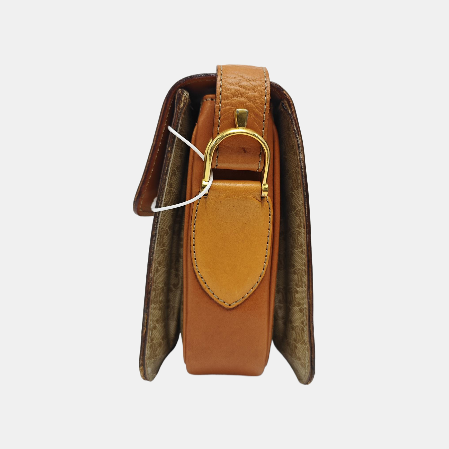 Coated Canvas Shoulder Bag Beige