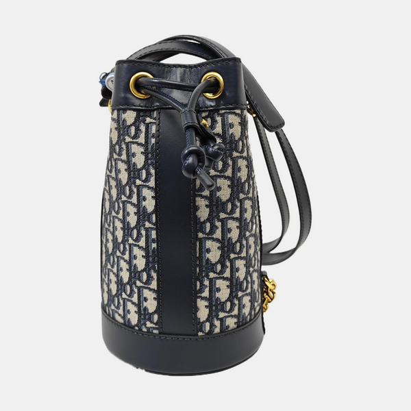 Oblique Canvas Backpack Small Blue