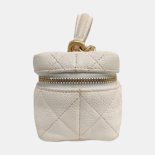 Quilted Grained Calfskin White