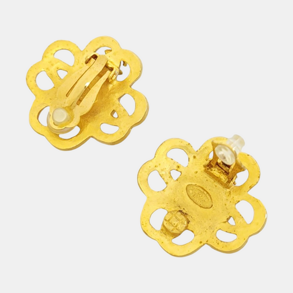 Metal Gold Clip On Earrings
