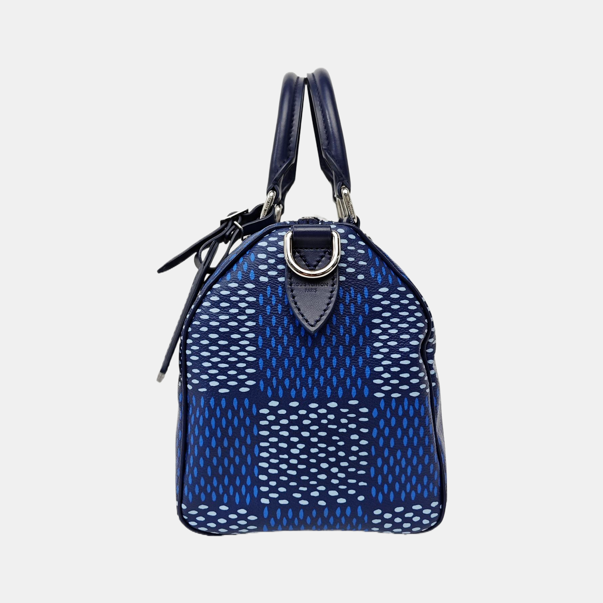 SPEEDY 25 Damier Coated Canvas Blue