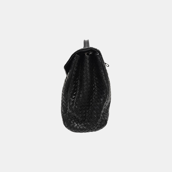 Calfskin Top Handle Bag Black