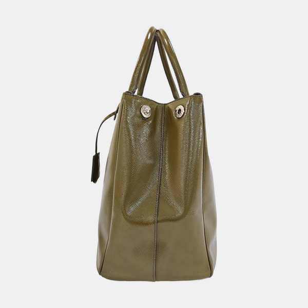 Saffiano Calfskin Tote Bag Large Green